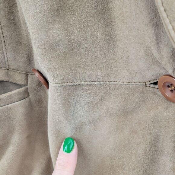 Gianfranco Ferre Suede Blazer Light Brown Size Small Hip Length Mde In Italy - Picture 6 of 11